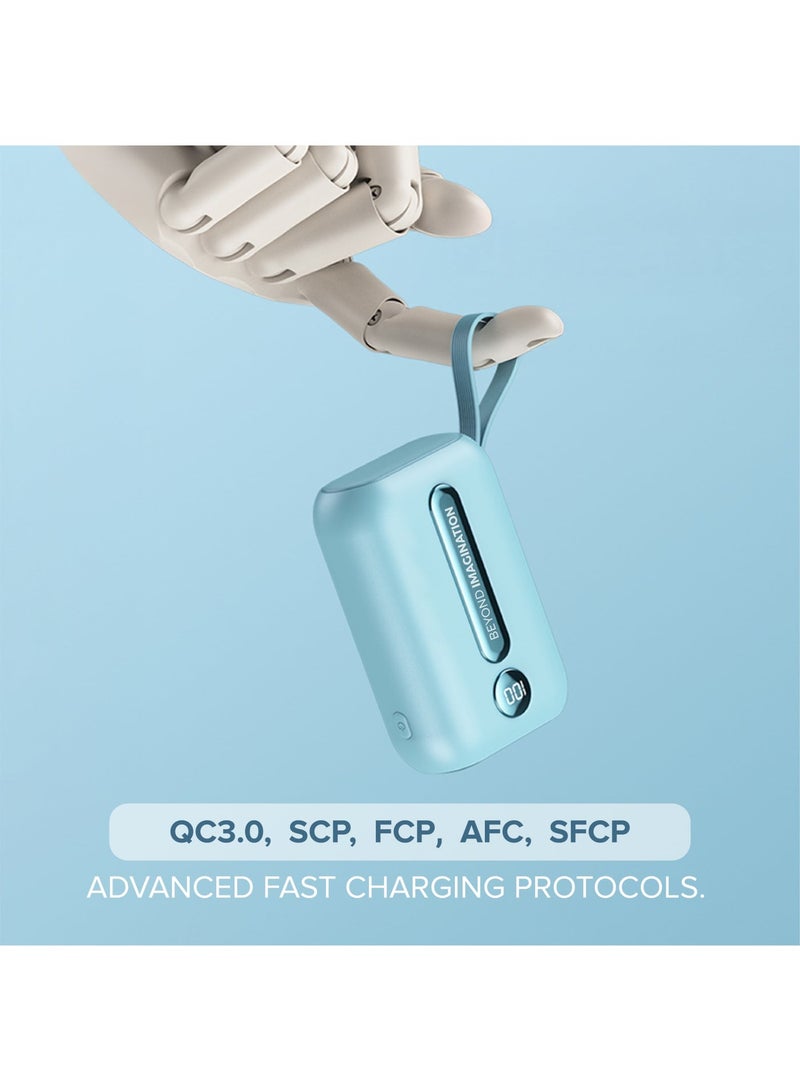 تراندز بنك طاقة (باور بانك) تراندس بسعة 20000 مللي أمبير في الساعة، شحن سريع بقدرة 22.5 واط مع كابلات مدمجة (USB-C و Lightning)، شاشة عرض رقمية LED وحماية متعددة - متوافق مع أجهزة آيفون وأندرويد، موديل PB3673 - Image 3