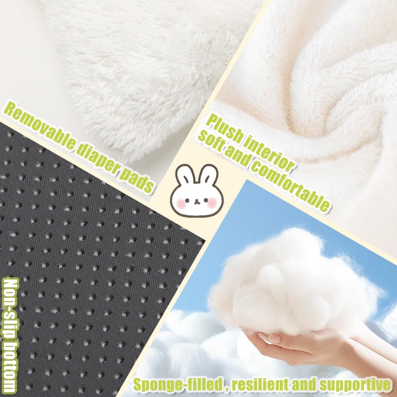 UPINS Rabbit Hideout,Large Bunny Hideout Bed Washable Rabbit Bed House for Guinea Pig Hamster Squirrel Ferret Hedgehog Chinchilla Cozy Cage Accessories - Image 4