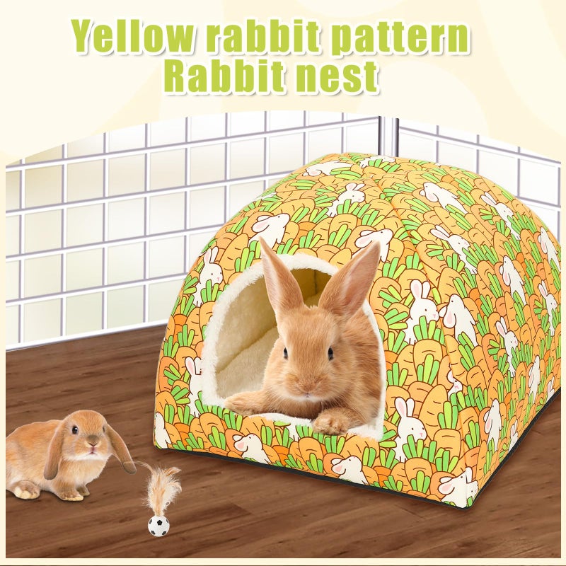 UPINS Rabbit Hideout,Large Bunny Hideout Bed Washable Rabbit Bed House for Guinea Pig Hamster Squirrel Ferret Hedgehog Chinchilla Cozy Cage Accessories - Image 5