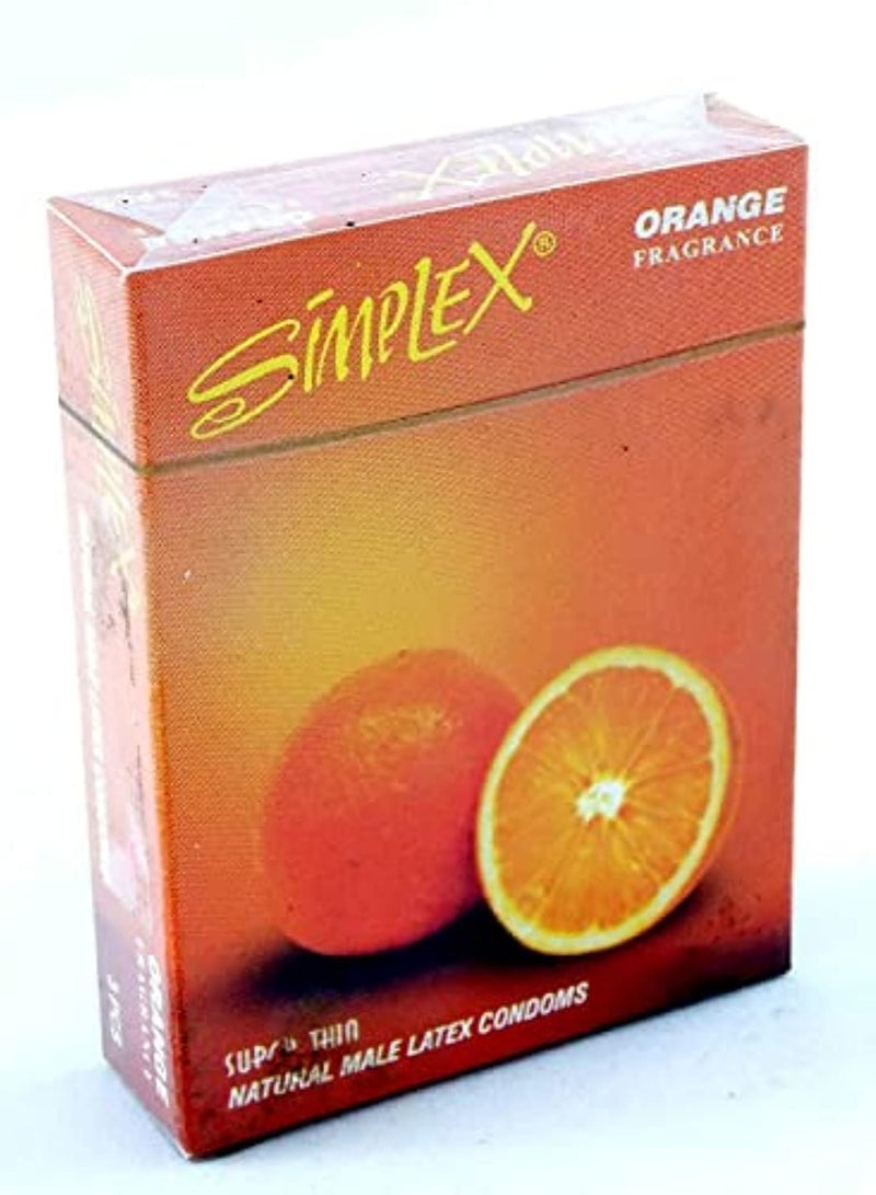 SIMPLEX Orange Condoms - 3PCS.