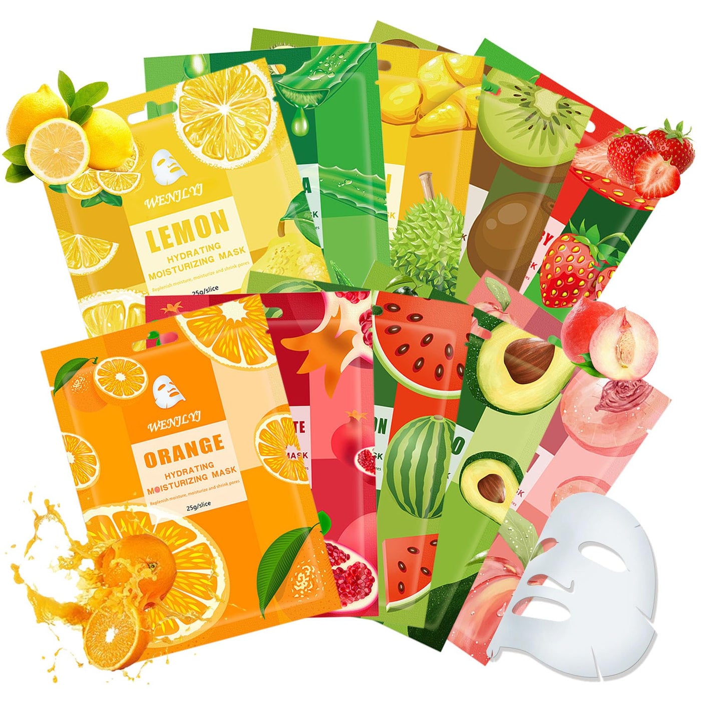 WENJLYJ 10 Combo Face Sheet Masks Skincare SetMoisturizing Face Mask Skin Care KitHydrating Facial Mask Gift Set for WomenMomMenWife Girlfriends