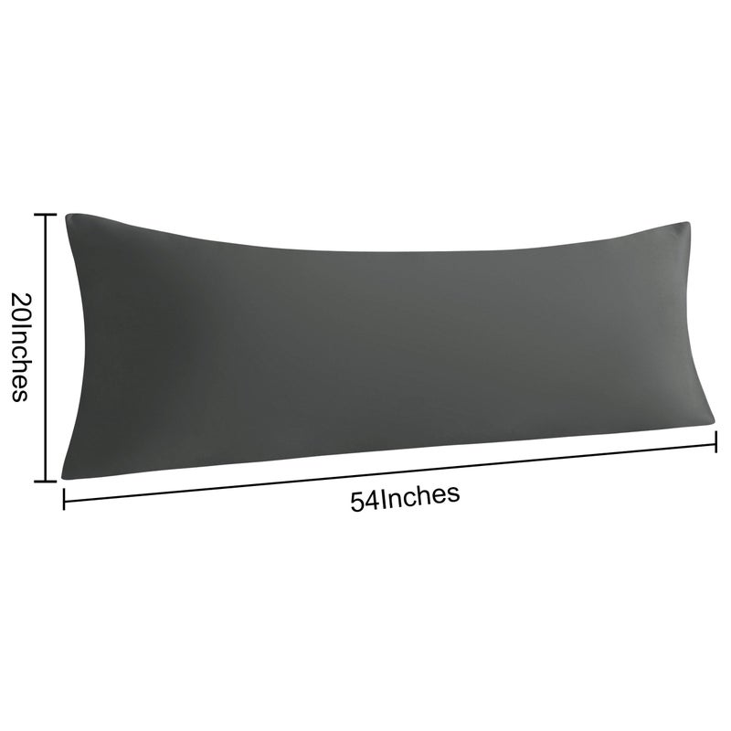 NTBAY Body Pillow Cases Set of 2, 2 Pack Brushed Microfiber 20x54 Pillow Cases, Soft, Wrinkle, Fade, Stain Resistant Dark Grey Pillow Cases with Envelope Closure, 20x54 Inches, Dark Grey - Image 3