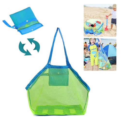 Septo Mesh Beach Sand Toy Bags, Extra Large, Foldable Totes Shell Storage Bag Quick Dry Net Tote for Kids ,Away from Sand Pool Supplies Storage Picnic Backpack - Image 2