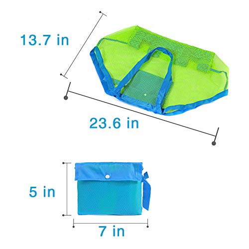 Septo Mesh Beach Sand Toy Bags, Extra Large, Foldable Totes Shell Storage Bag Quick Dry Net Tote for Kids ,Away from Sand Pool Supplies Storage Picnic Backpack - Image 3