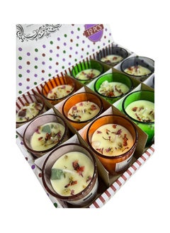 BABAZAM BABAZAM Set of 12 Scented Candle with Pleasant Odor Fragrant Candles in Glass Cup with Flower Petals Gift Box Perfect Addition to Home Wedding Party Décor and Gifting 4 Colors  - Image 3