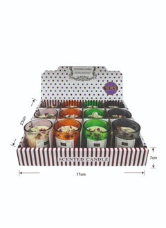 BABAZAM BABAZAM Set of 12 Scented Candle with Pleasant Odor Fragrant Candles in Glass Cup with Flower Petals Gift Box Perfect Addition to Home Wedding Party Décor and Gifting 4 Colors  - Image 1