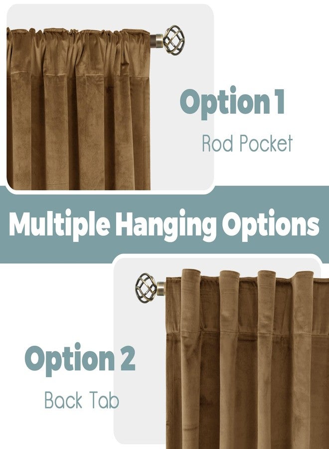 BGment ستائر مخملية بنية برونزية من بي جي إم تي لغرفة النوم، ستائر معتمة، عازلة للحرارة، تقلل الضوضاء، مزودة بحلقات خلفية وجيب للعمود، ألواح نوافذ لغرفة المعيشة، طقم من لوحتين. - Image 3