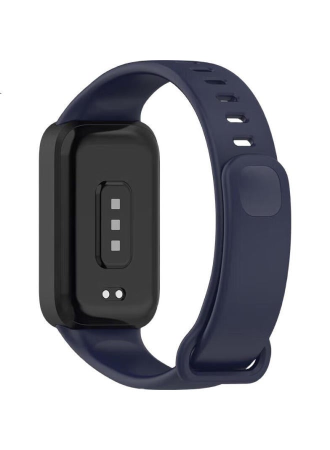 KMaxAI Silicone Watch Band For Redmi Band 3, Xiaomi Redmi Band 3 Sport Wristband, Dopamine Men And Women Fresh Watch Strap Colorful Replacement Watch Band Black Blue - Image 1