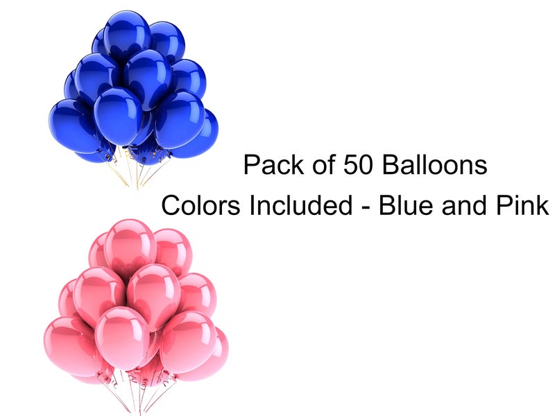 Vail Creations MADE IN INDIA 10inch Metallic Balloons for Birthday Decoration/Anniversary Party Decoration (Blue,Pink, Pack of 50) - Image 2