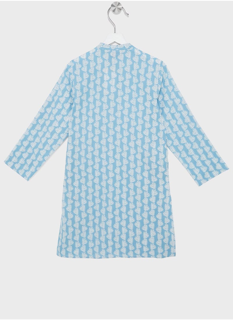 Fabindia - Youth Printed Long Kurta - Image 1