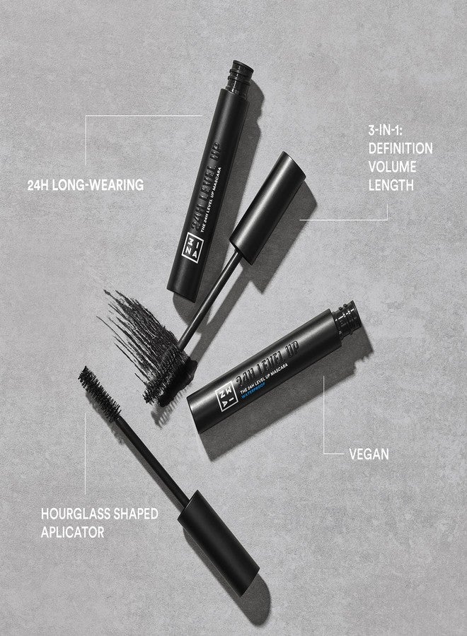 3INA MAKEUP - The 24h Level Up Mascara Waterproof 900 - Black Mascara for Volume and Length - Extreme Definition Tubing Mascara with Hourglass Wand - Mascara for Sensitive Eyes - Vegan - Cruelty Free - Image 3