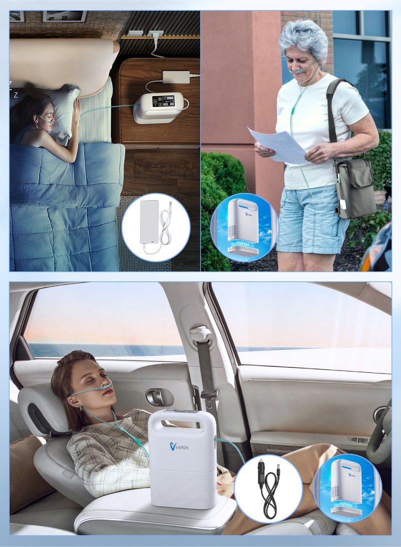 Varon Portable Oxygen Concentrator, 93% Oxygen Care, Oxygen Portable Machine with Rechargeable Battery for Home and Travel Use - Image 2