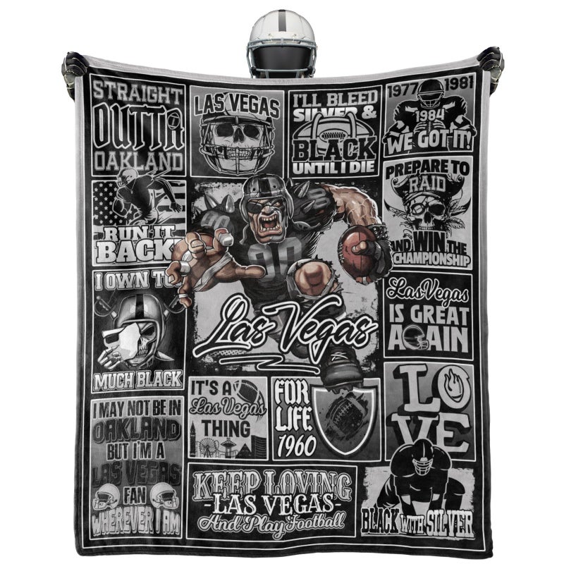 BTHRRW Football Throw Blanket Football Team Color 60"x50" Fan Gifts for Men Women Sport Blanket Sofa Bed Couch Living Room. - Image 1