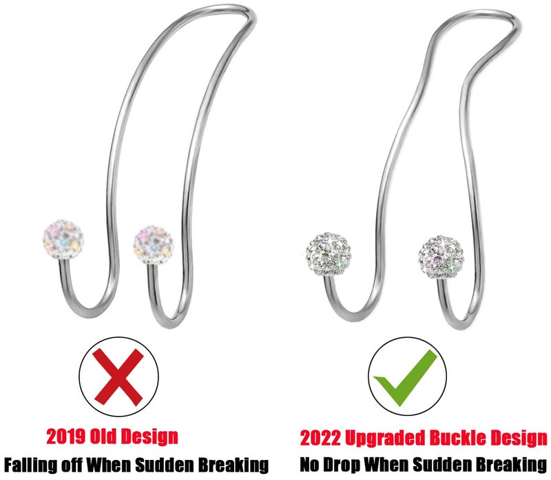 MTGOCHA Bling Purse Hook for Car Headrest Hooks Upgraded Cute Car Purse Hooks Car Seat Hooks for Headrest Metal Car Bag Hooks Car Purse Holder Hook Hanger Bling Car Accessories for Women,Silver - Image 5