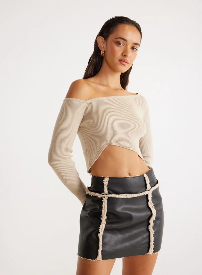 SNDYS Striped Mini Skirt
