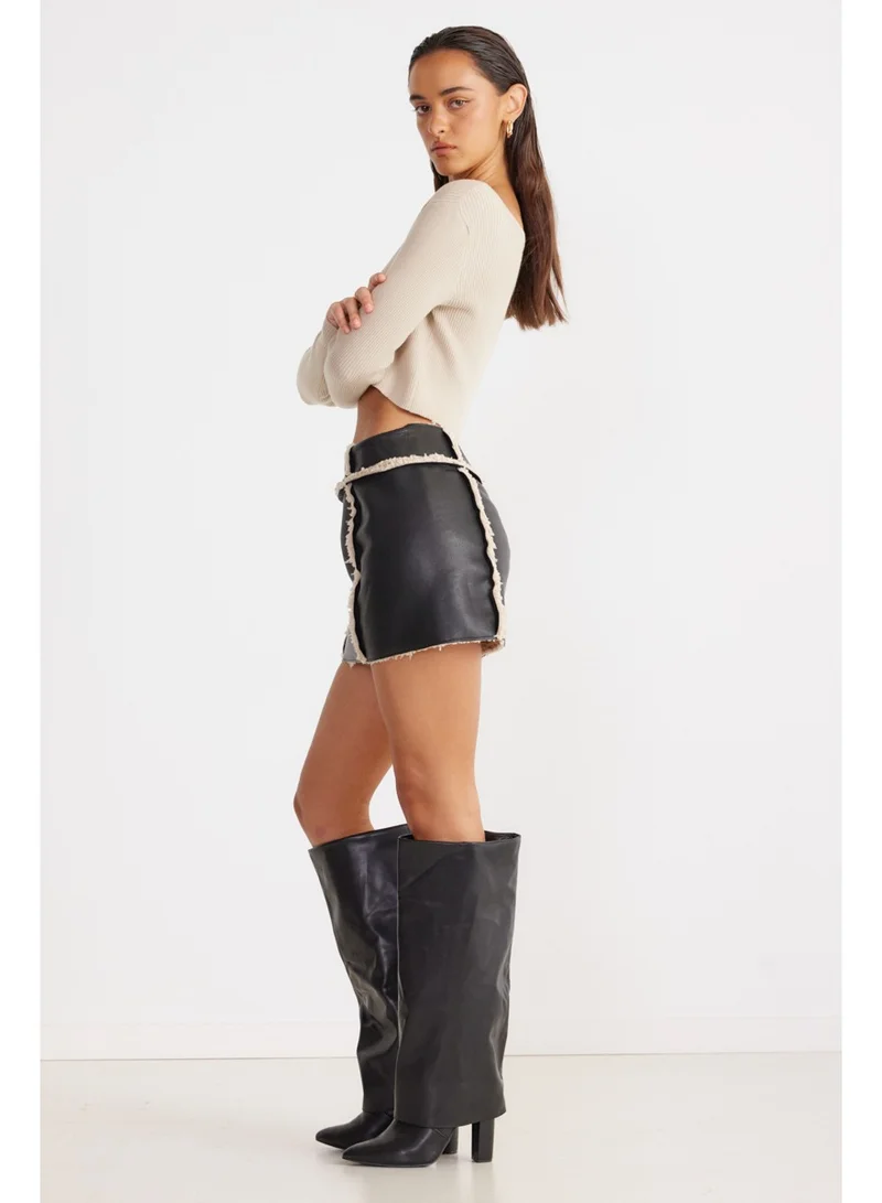 SNDYS Striped Mini Skirt