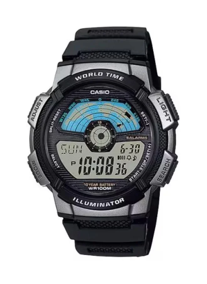 CASIO Men's Digital Display Watch With Black Resin Strap - AE-1100W-1A