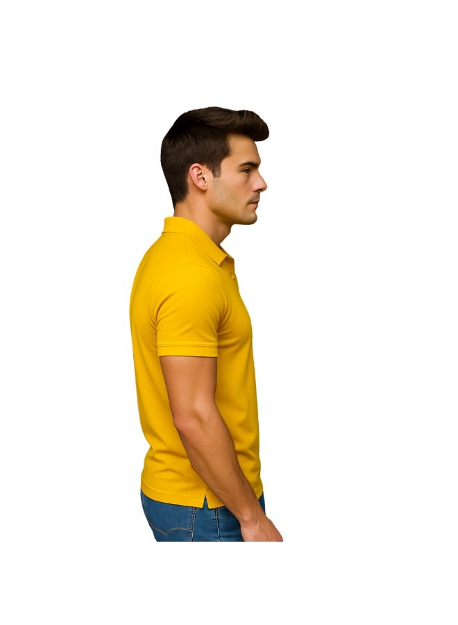 PRINTSHOP4ME Men's Regular-Fit Golf Polo T-shirt Pure Cotton Short Sleeve 220 GSM Basic Colors - Image 4