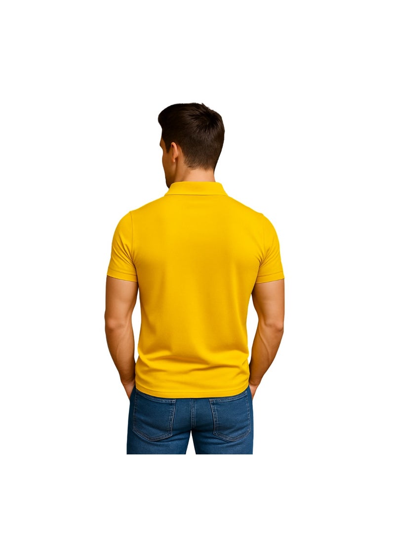 PRINTSHOP4ME Men's Regular-Fit Golf Polo T-shirt Pure Cotton Short Sleeve 220 GSM Basic Colors - Image 5