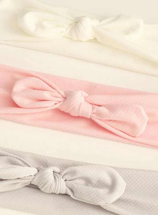 Take Two  Set of 3 - Solid Bow Elastic Headband for Women | Best Price UAE