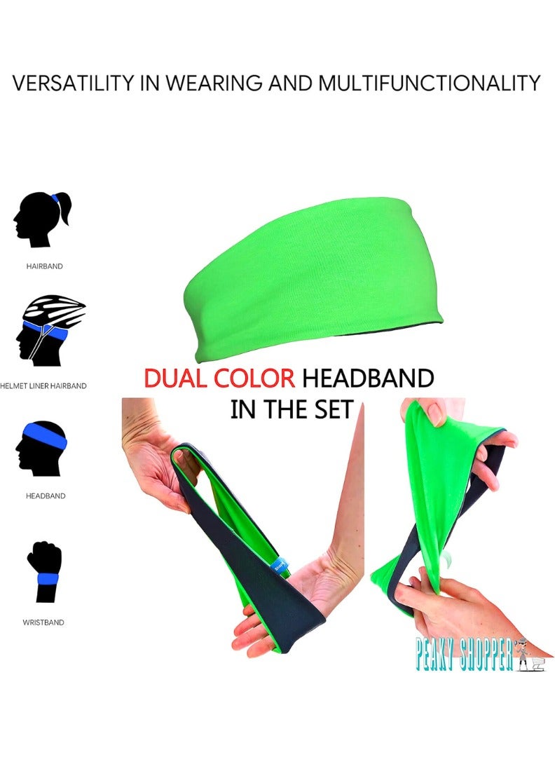 SHAPE UP 4 Pack Headband Men Soft Cotton Sweatband Men, Running Headband Women and Men, Non-Slip Sports Workout Hair Band Men for Fitness, Cycling, Yoga, Tennis, Basketball and More - Image 2