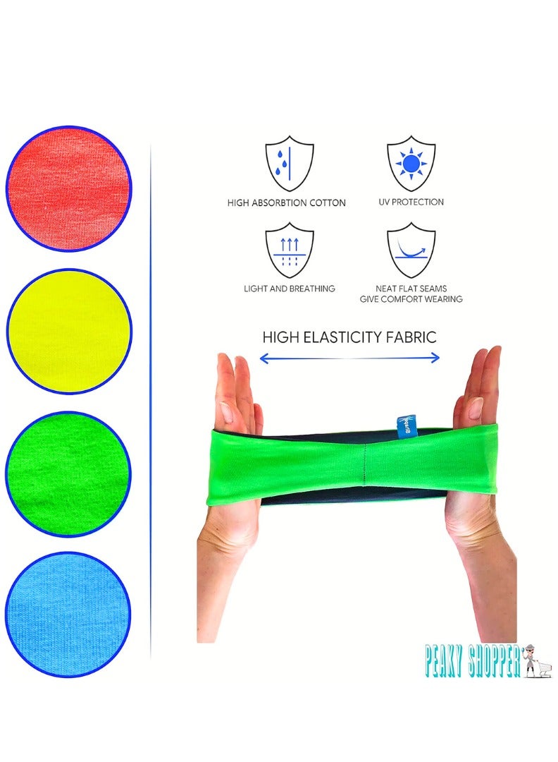 SHAPE UP 4 Pack Headband Men Soft Cotton Sweatband Men, Running Headband Women and Men, Non-Slip Sports Workout Hair Band Men for Fitness, Cycling, Yoga, Tennis, Basketball and More - Image 4