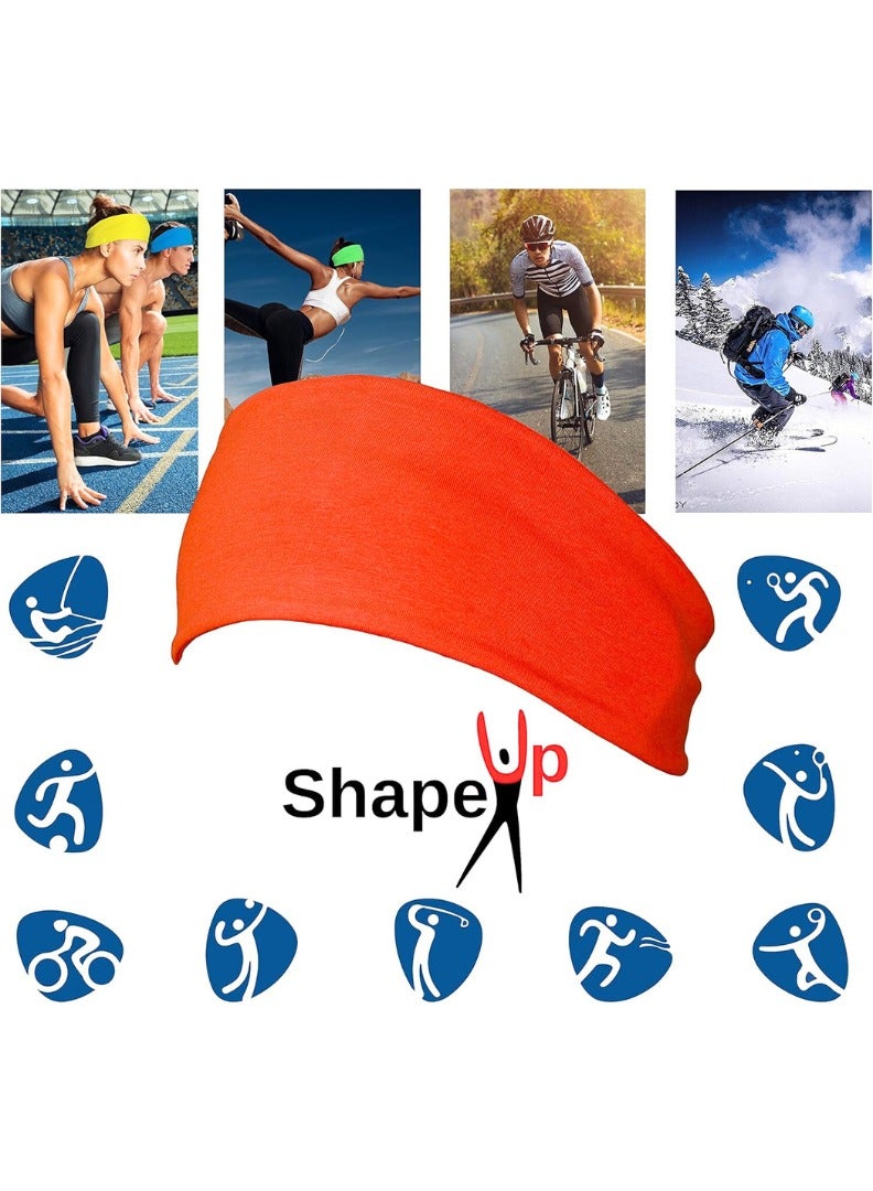 SHAPE UP 4 Pack Headband Men Soft Cotton Sweatband Men, Running Headband Women and Men, Non-Slip Sports Workout Hair Band Men for Fitness, Cycling, Yoga, Tennis, Basketball and More - Image 5