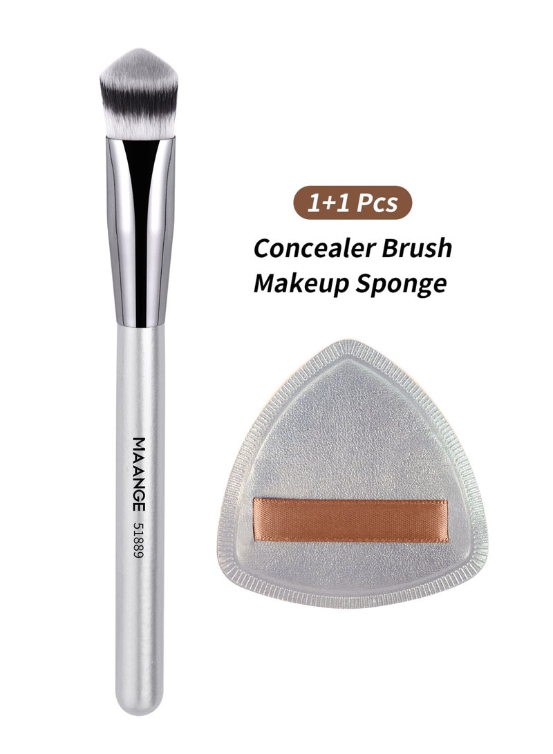 MAANGE فرشاة خافي العيوب وإسفنجة المكياج، فرشاة للوجه لكريم العين وخافي العيوب، تغطي العيوب، imperfections والدوائر السوداء - Image 2