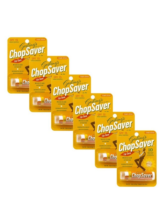 chopsaver Goslings Original ChopSaver SPF 15 Lip Care, All Natural Lip Balm with SPF, Chapstick for Musicians and More, Effective Relief for Dry, Cracked Lips and Skin, Made in USA, 0.15 Oz (Pack of 6) - Image 1