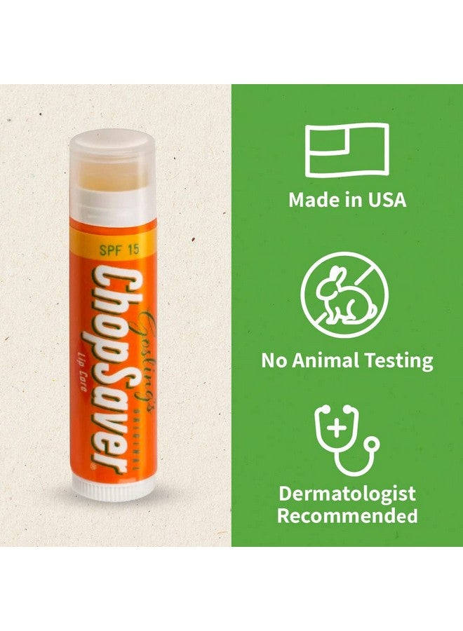 chopsaver Goslings Original ChopSaver SPF 15 Lip Care, All Natural Lip Balm with SPF, Chapstick for Musicians and More, Effective Relief for Dry, Cracked Lips and Skin, Made in USA, 0.15 Oz (Pack of 6) - Image 4