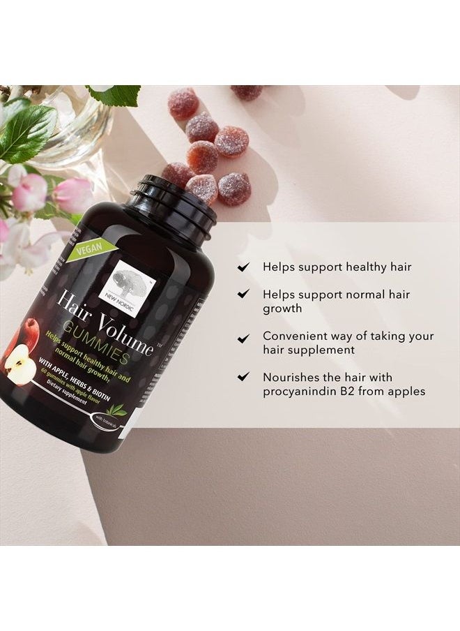 New Nordic - Hair Volume Gummies | with Biotin to Support Hair Skin & Nails | Vegan | for Men and Women | 60 Count (Pack of 1) - Image 1