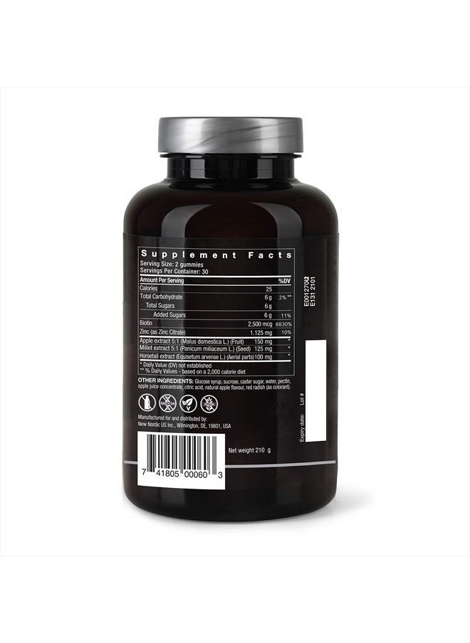 New Nordic - Hair Volume Gummies | with Biotin to Support Hair Skin & Nails | Vegan | for Men and Women | 60 Count (Pack of 1) - Image 1