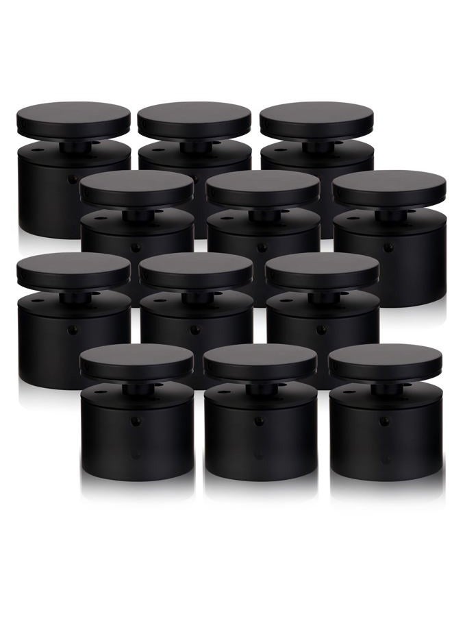 3TO Glass Railing Standoff - 12 Pack Marine Grade SS316 Innovative Glass Railing Standoffs for Balcony Stair Railing Matte Black Modern Design Railing Clamp Come with Mounting Wrench - Image 1