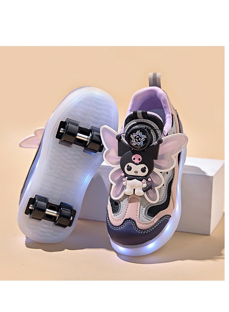 Loquat Glowing Shoes-Children's Cute Double Wheel Flash Skating Shoes - Image 1