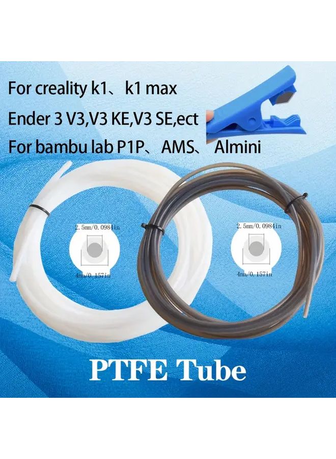 3D Printer PTFE Tube Bowden Extruder 1.75mm ID2 5mm OD4mm 157 48 Inch White 1 Pcs Filament Guide Pipe for Bambu Lab P1P AMS A1 Mini Creality K1 K1 Max Ender 3 V3 V3 KE V3 SE - Image 1