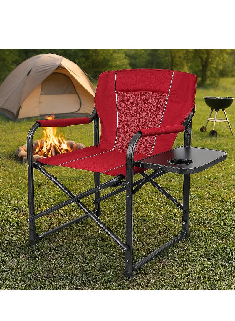 GO2CAMPS Premium Heavy-Duty Director Camping Chair with Foldable Side Table | Built-In Cup Holder Outdoor Chair for Camping, Hiking, Picnic, Fishing, Beach, Tailgating and Backyard Lounging and Events - Image 2
