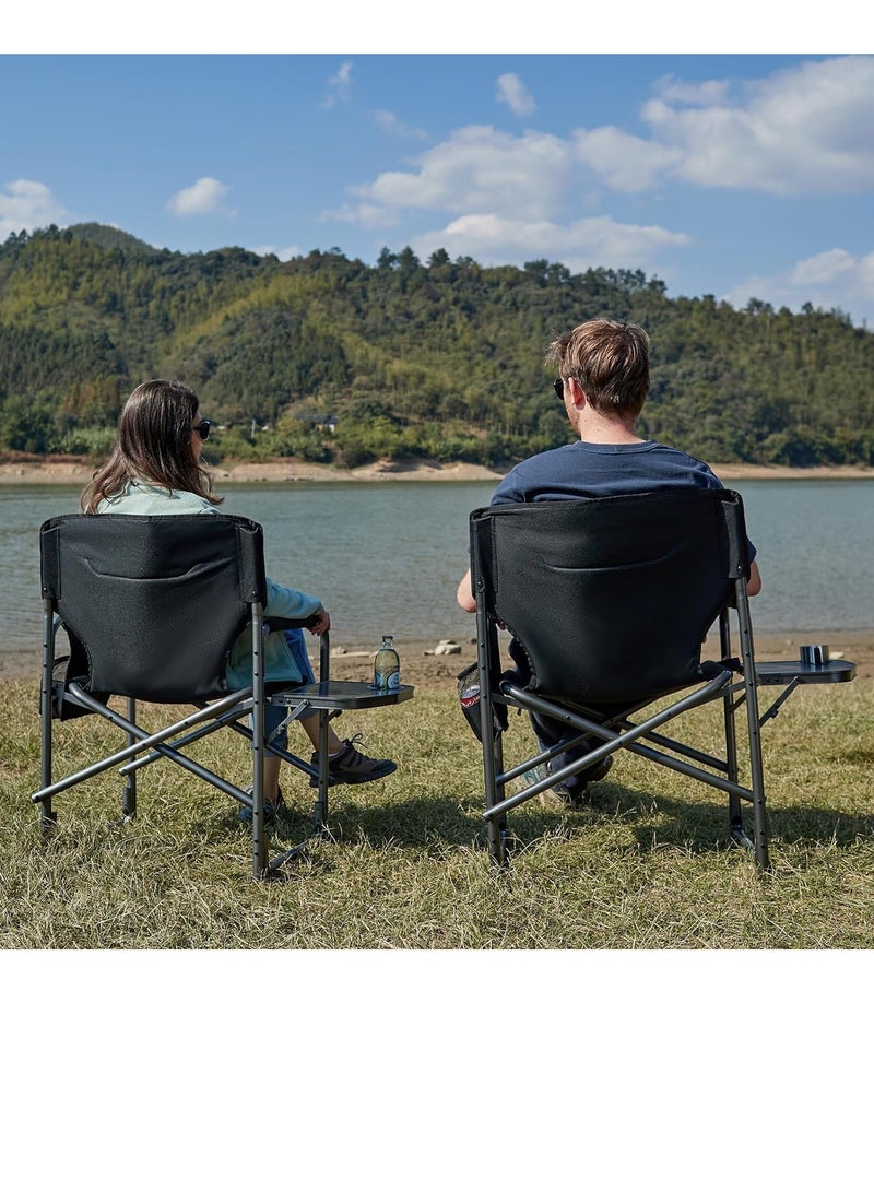 GO2CAMPS Premium Heavy-Duty Director Camping Chair with Foldable Side Table | Built-In Cup Holder Outdoor Chair for Camping, Hiking, Picnic, Fishing, Beach, Tailgating and Backyard Lounging and Events - Image 5