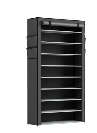 JOSKIS Shoe Rack, 45 Pairs Closed Shoe Rack with Waterproof Fabric Cover, 9-Tier Fabric Shoe Cabinet with Mounting System, Grey - pzsku/Z05E4DF81E34894A706E8Z/45/_/1739008927/7b8823b6-377a-46e8-b19d-d320dba65e85