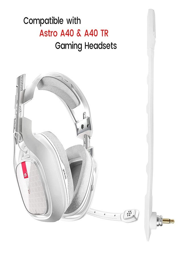 weishan Microphone Replacement for Astro A40 TR A40 Gaming Headset, Detachable Noise Cancellation White Mic with Foam Cover, Works on PS5 PS4 Xbox Series X/S - Image 2