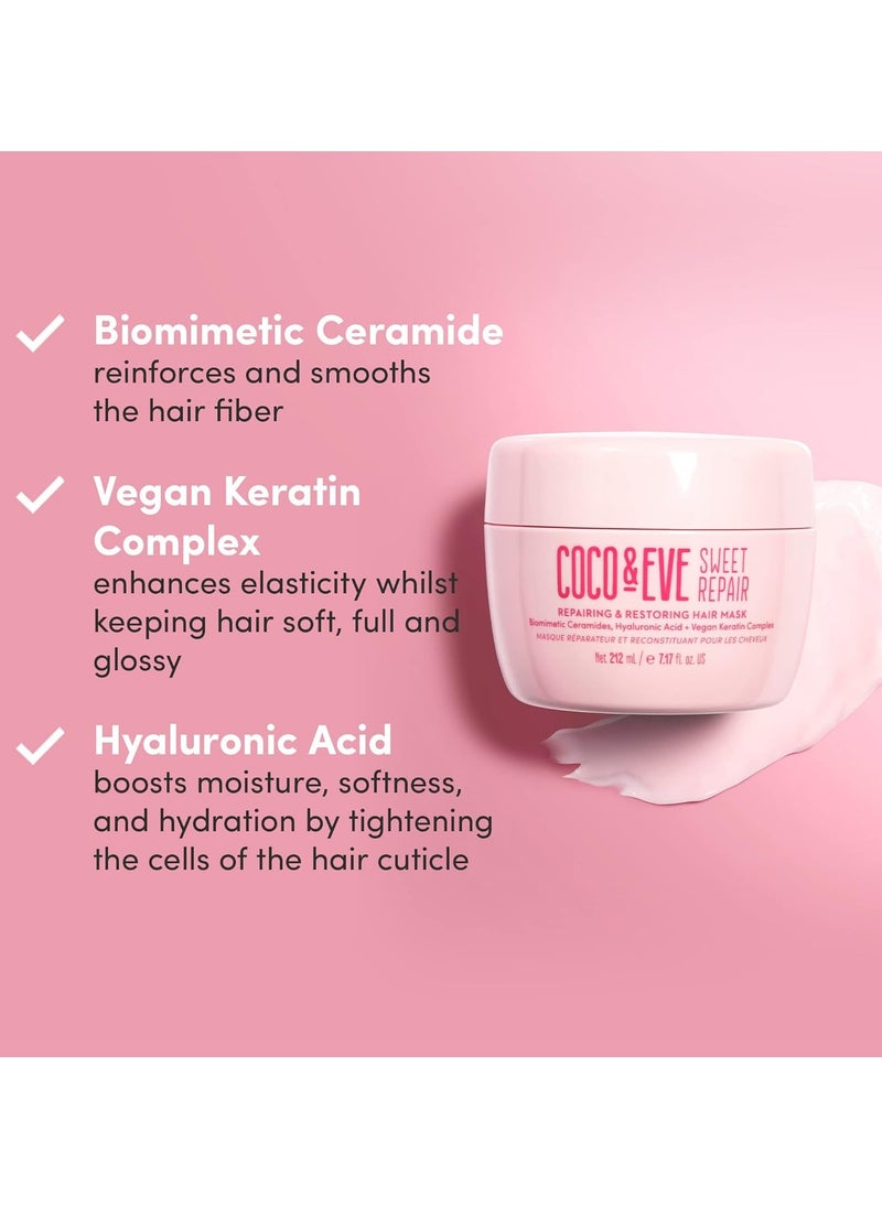 Sweet Repair Repairing and Restoring Hair Mask With Hyaluronic Acid Vegan Keratin to Repair Dry Damaged Hair Hydration and Shine 212ml