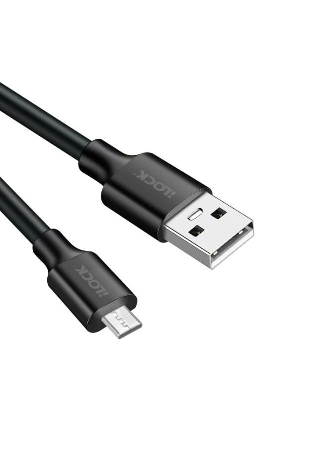 آي لوك - اي لوك كابل شحن ومزامنة | 1 متر | شحن سريع ومزامنة بيانات | تصميم متين من بلاستيك PVC (USB-A الى مايكرو، - Image 1