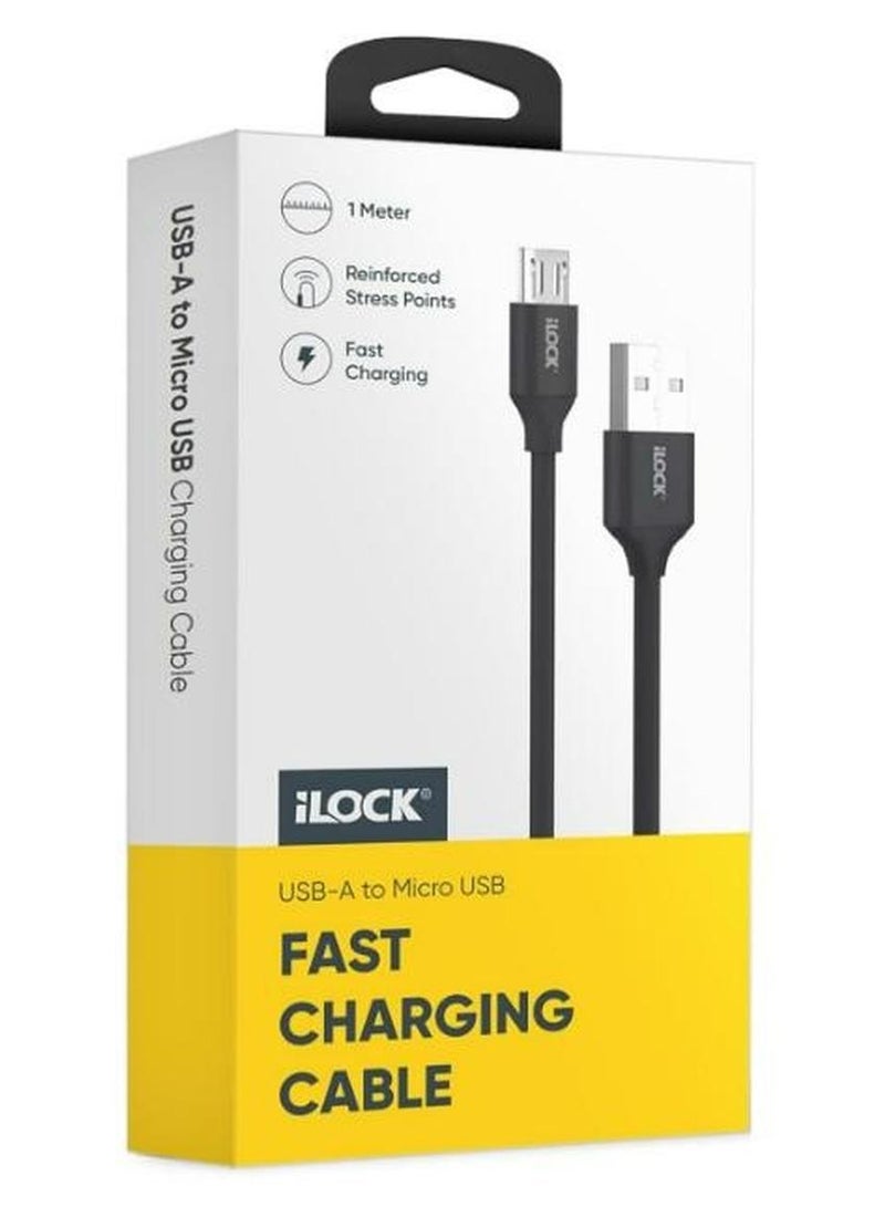 iLOCK Charge & Sync Cable | 1 Meter | Fast Charging & Data Sync | Durable PVC Design (USB-A to Micro, - Image 1