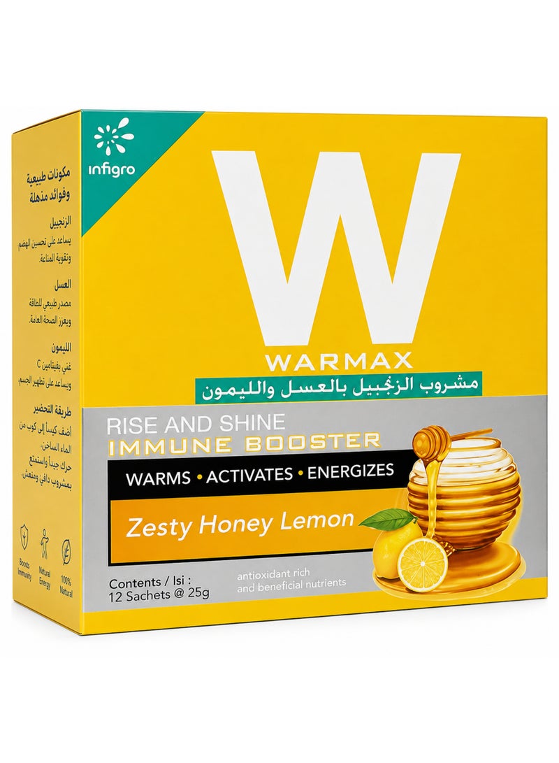 Warmax Ginger Honey & Lemon Drink 12 Sachets 25 g - Image 1