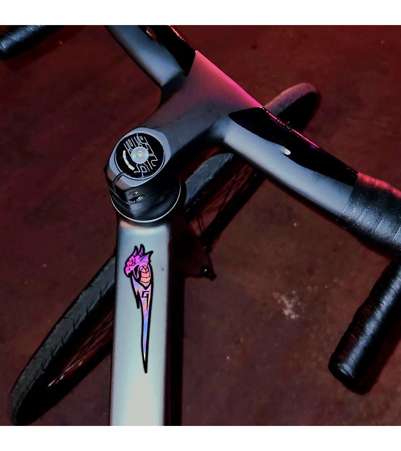Pink 5.12 x 1.18 Inch Dragon Shaped PET Bike Sticker Scratch Resistant Decal Outdoor Bicycle Decor - Image 2