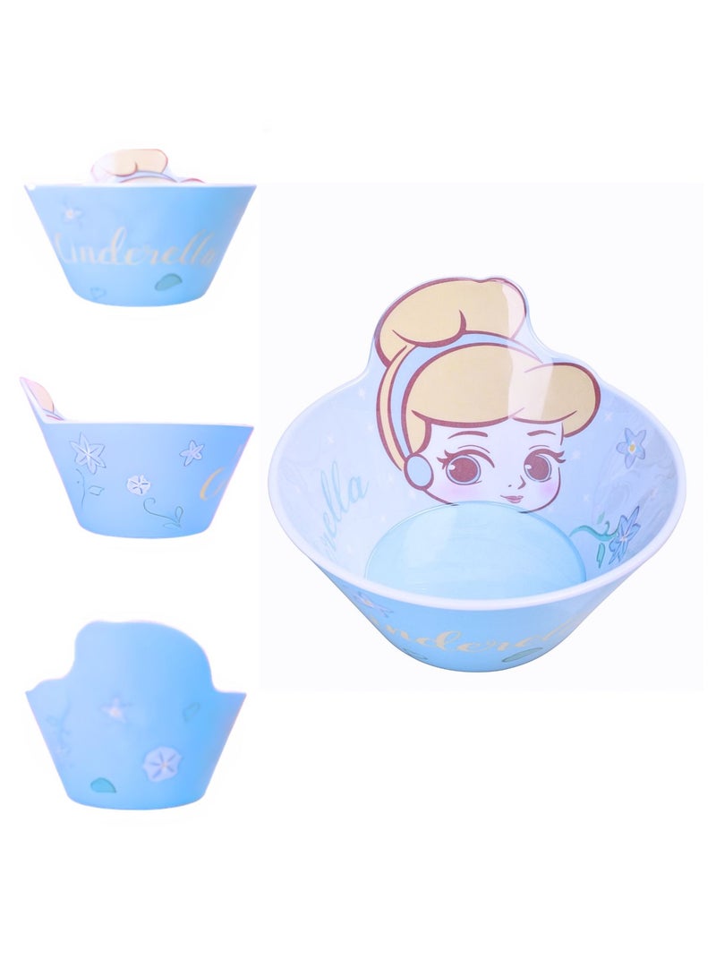 Disney Cinderella Melamine Kids Bowl, Cute Cartoon Design, Durable BPA-Free, Perfect for serving cereals, snacks, soups, or desserts, this lightweight bowl - Image 2