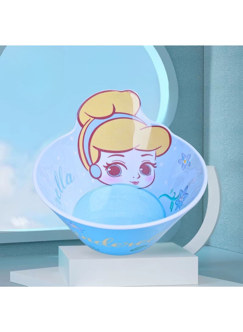 Disney Cinderella Melamine Kids Bowl, Cute Cartoon Design, Durable BPA-Free, Perfect for serving cereals, snacks, soups, or desserts, this lightweight bowl - Image 3
