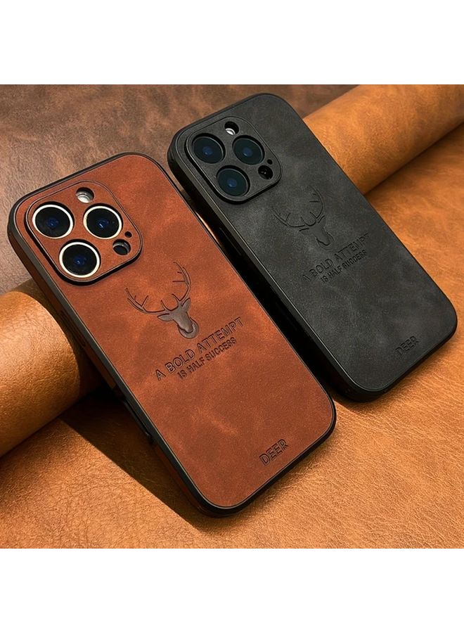Vintage Faux Sheepskin Magnetic Wireless Charging Case For iPhone 13 Pro Blue - Image 4