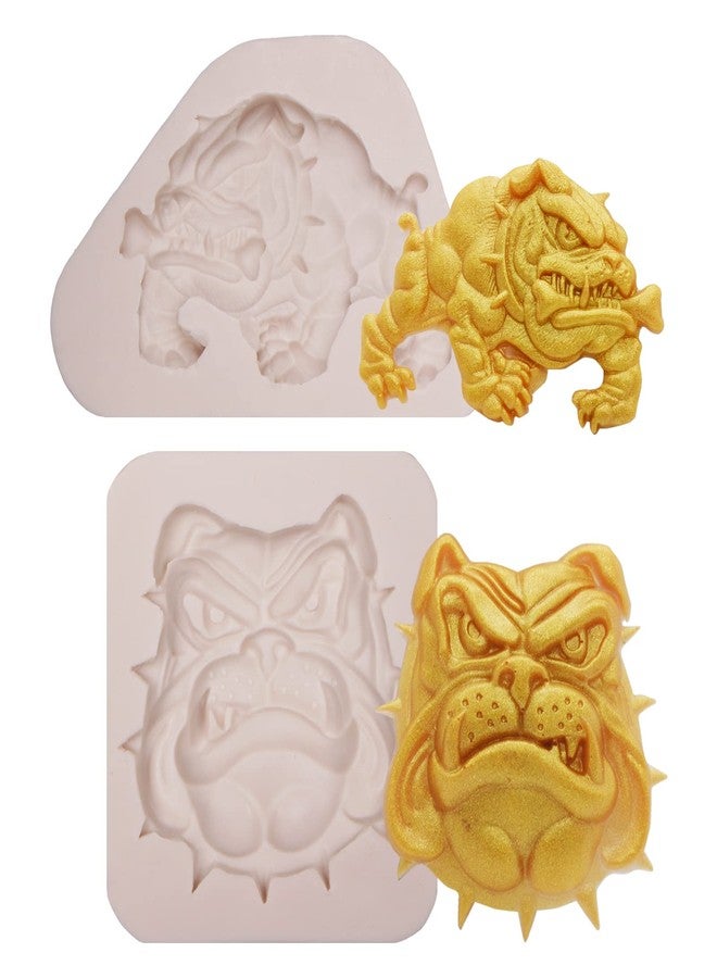 Xcake Lcook French Bulldog Silicone Fondant Molds 2 Pcs, DIY Handmade Epoxy Molds for Cake Decoration Chocolate Candy Gum Paste Sugar Craft Epoxy - Image 1