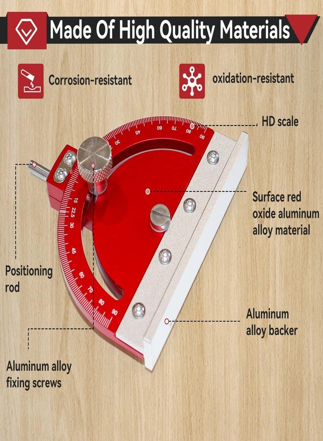 dcvbny Adjustable Multi-Angle Drill Press Protractor Square Guide,Precision Drill Bit Angle Finder from -85° to 85° for Drill Press Table - Red - Image 2