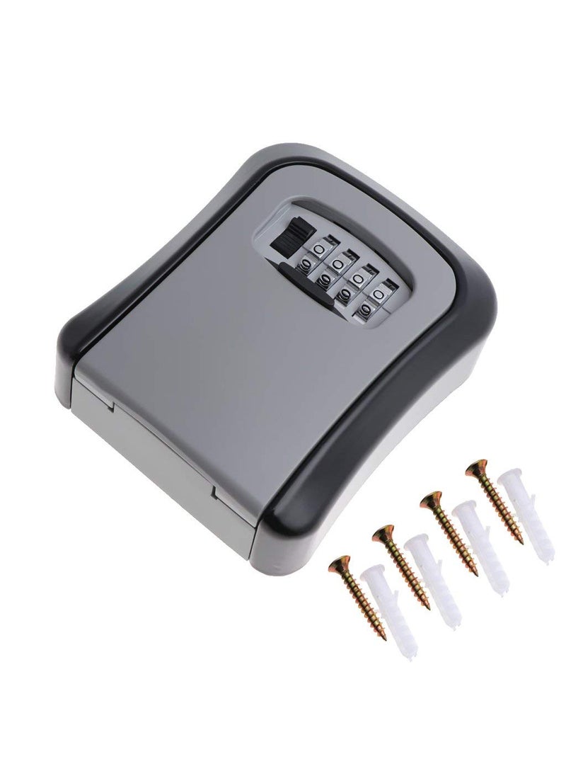 HRDR - HRDR Combination Key Safe Box Key Safe Lock Box Outdoor Storage Box with Code Combination Password Security Lock Black White - Image 1